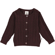 Knit Cable Cardigan, Müsli, Coffee, 62 cm